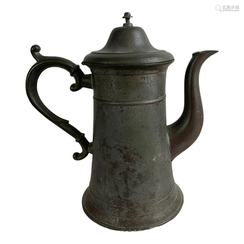 19th C American Pewter Teapot