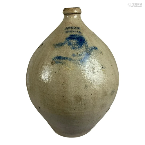 Ovoid Stoneware Jug - Marked [A. Gay / UTICA]