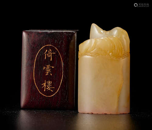 A RARE IMPERIAL 'BAITIAN' SOAPSTONE SEAL Qianlong