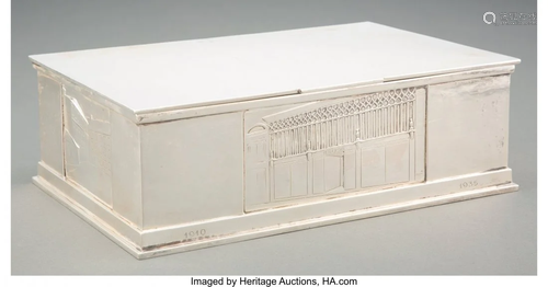 74229: A Rare Georg Jensen Silver and Hardwood Humidor,