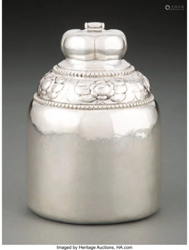 74246: An Early Georg Jensen No. 60 Silver Covered Jar,