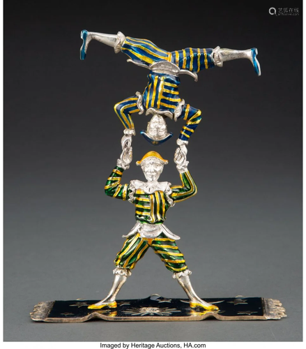 74323: A Tiffany & Co. Silver and Enamel Circus Acrobat