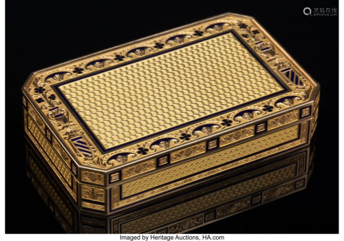 74146: A Continental Gold Snuff Box, circa 1820 Marks: