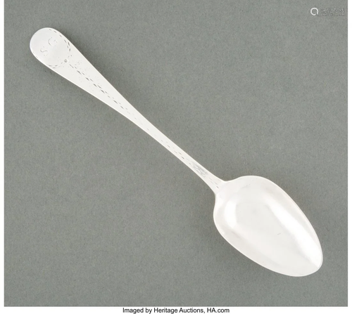 74427: A Jabez Halsey Coin Silver Spoon, New York, circ