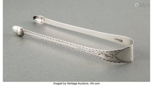 74437: A Pair of Jeronimus Alstyne Coin Silver Tongs, N