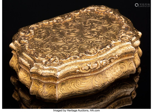 74148: A Charles Collins & Söhne Gold Snuff Box, Hanau