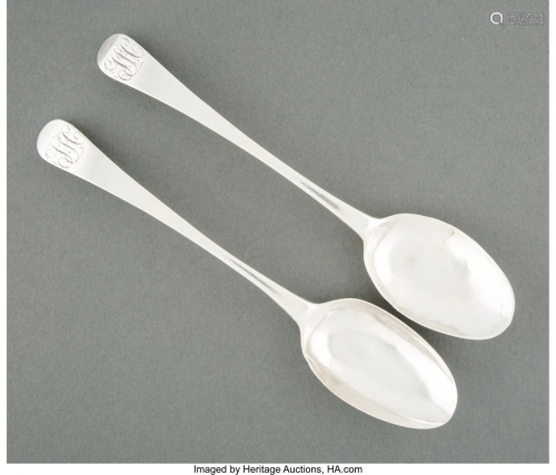 74440: A Pair of American Coin Silver Table Spoon, seco