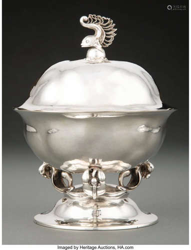 74261: A Georg Jensen No. 248 Silver Covered Compote De