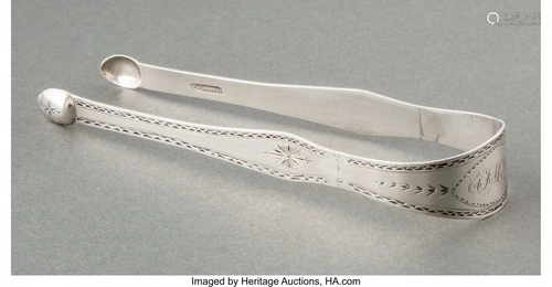 74441: A Pair of Joseph Lownes Coin Silver Tongs, Phila