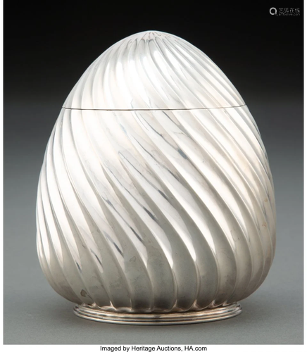 74348: A Mario Buccellati Egg-Form Silver Jar, Milan, 2