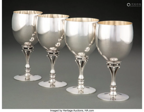 74270: A Set of Four Georg Jensen No. 532C Silver Goble