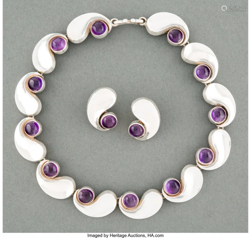 74344: An Antonio Pineda Silver and Amethyst Jewelry Ne