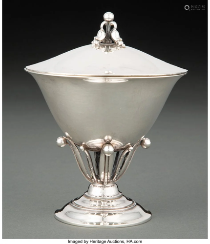 74264: A Georg Jensen No. 17C Silver Covered Compote De