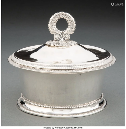 74411: A French Silver Covered Butter Bowl, late 18th c