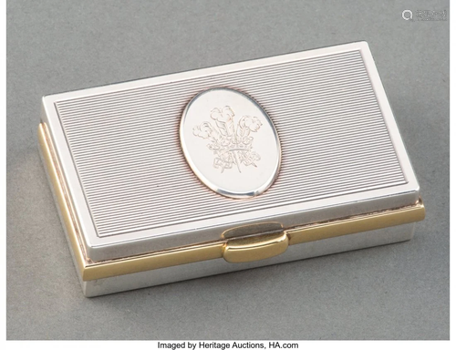 74335: A Cartier Partial Gilt Silver Snuff Box Presente