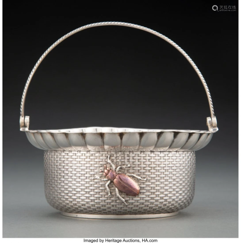 74064: A Whiting Mfg. Co. Mixed Metal Basket with Appli