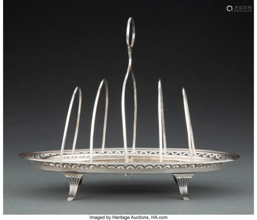 74125: A Hester Bateman Silver Toast Rack, London, 1789