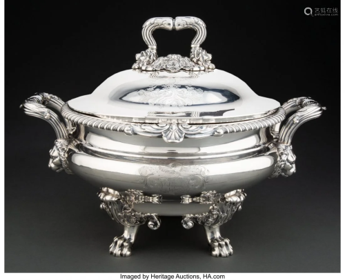 74107: A Paul Storr Regency Silver Covered Soup Tureen,