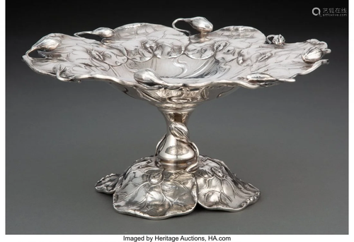 74090: A Shreve & Co. Art Nouveau Silver Compote, San F