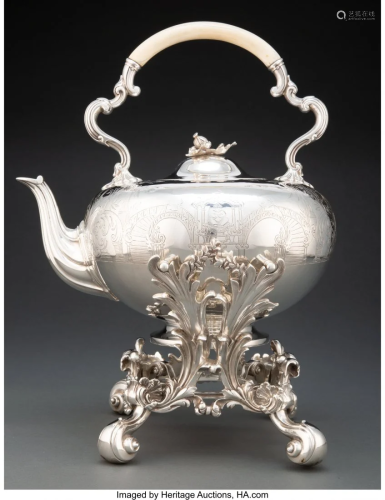 74136: An R&S Garrard and Co. Silver Kettle on Stand, L