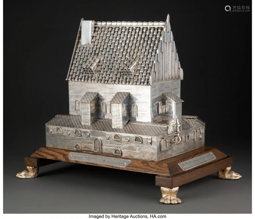 74212: An Haim Konig Old-New Synagogue-Form Silver Tzed