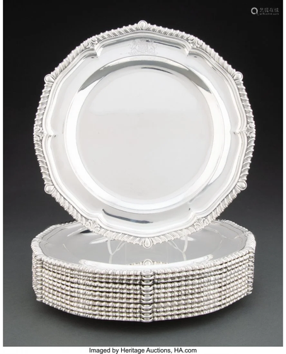 74112: A Set of Twelve Paul Storr Silver Dinner Plates,