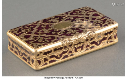 74153: A Continental Gold and Enamel Snuff Box, circa 1