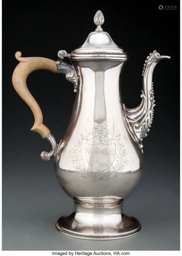 74123: A Hester Bateman Silver Coffee Pot, London, 1782