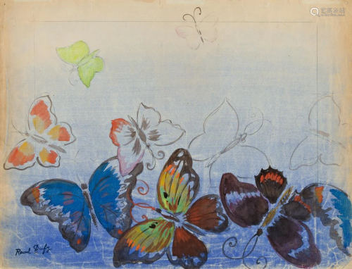 RAOUL DUFY (1877 - 1953, FRENCH) Etude de Papillons.