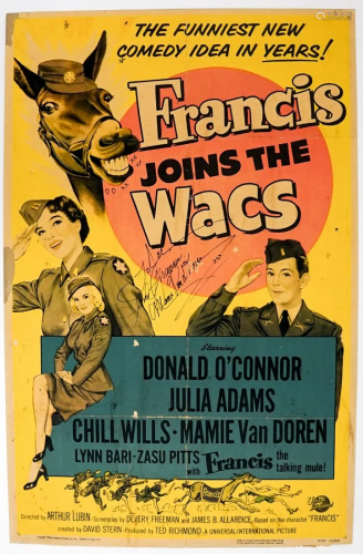 Francis Joins the Wacs Signed Movie Poster