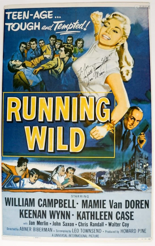 Mamie Van Doren in Running Wild Signed Poster