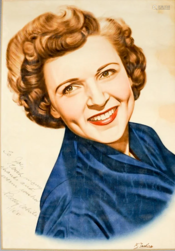 Betty White Autographed Painting on Silk