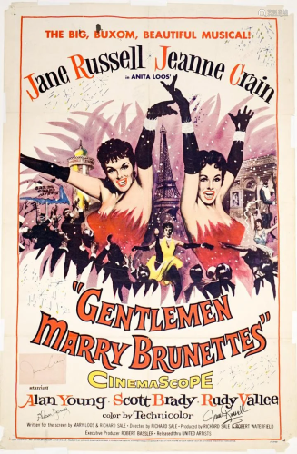 Gentlemen Marry Brunettes Signed Movie Poster