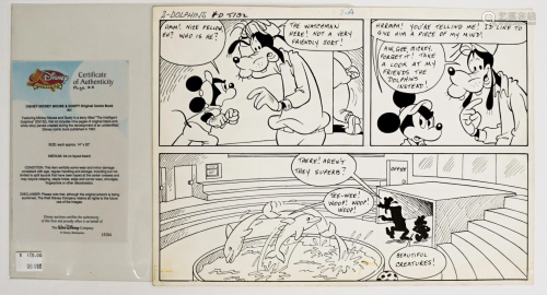 Disney Mickey Mouse, Goofy Original Comic Book Art
