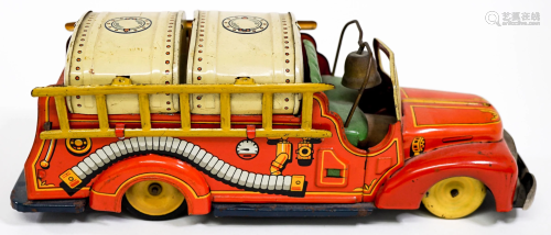 Vintage Tin Litho Fire Truck [Japan]