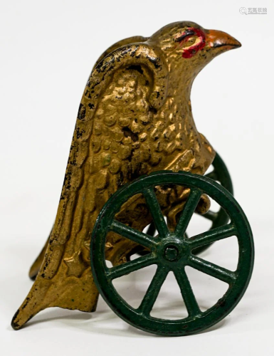 Vintage Cast Iron Gold Eagle Cart
