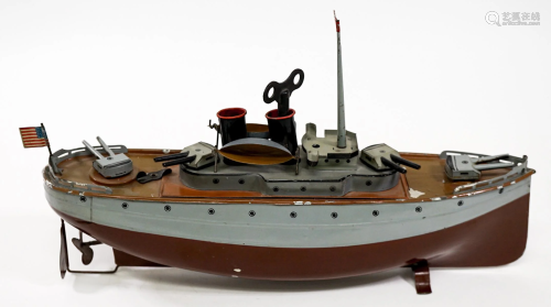 Vintage Wind-Up Battleship [Made in Germany]