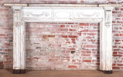 GEORGIAN STYLE WOOD GESSO FIRE PLACE MANTLE 1900