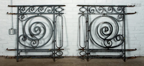 PAIR OF SCROLL FORM IRON PANELS