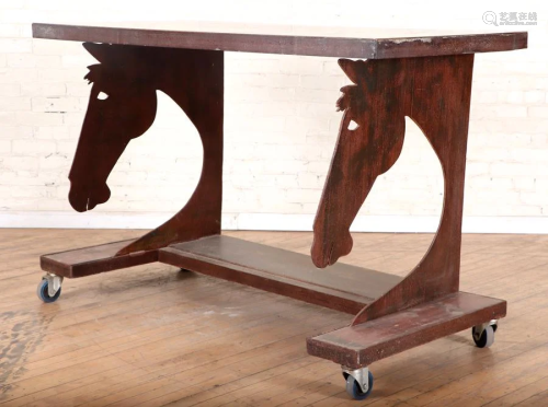 COPPER IRON BAR COUNTER HORSE HEAD SUPPORTS