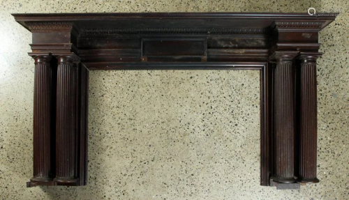 NEOCLASSICAL STYLE MAHOGANY FIRE PLACE MANTLE