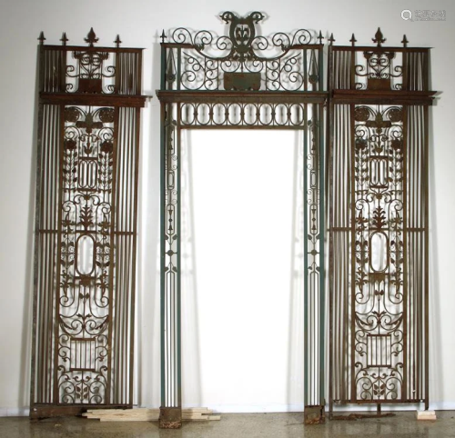LARGE 3-PIECE IRON ENTRY WITH SIDELIGHTS
