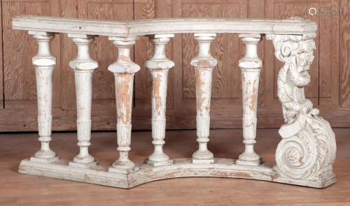 BALUSTRADE WITH RELIEF CARVED NEWEL POST C.1890