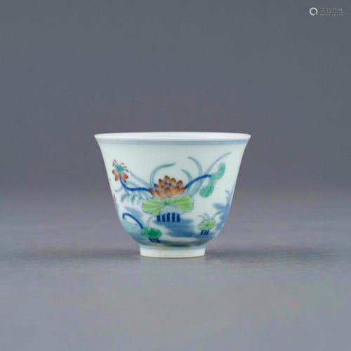 QIANLONG DOUCAI LOTUS POND CUP