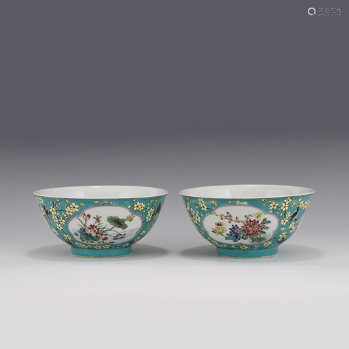 KANGXI FAMILLE ROSE FLORI PORCELAIN BOWL