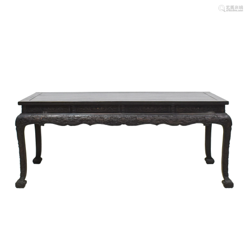 CHINESE ZITAN ALTAR TABLE WITH CABRIOLE LEGS