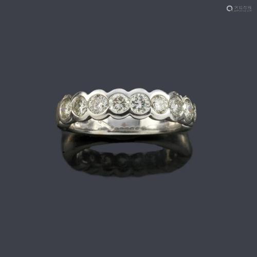 Half wedding band with diamonds front of approx. 0.90
