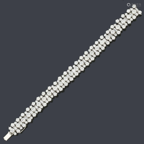 Important bracelet with brilliant-cut diamonds and