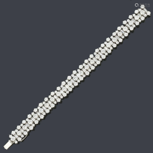 Important bracelet with brilliant-cut diamonds and