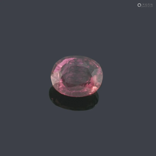 2.82 ct oval cut pink tourmaline.
